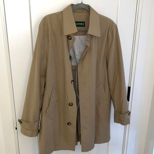 Lauren by Ralph Lauren - Mens Trench Jacket - Khaki - Size 38S (Medium)
